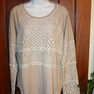 Tan printed light sweater
